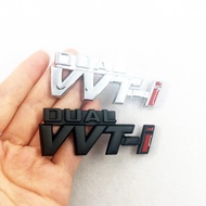 1 x Metal Chrome DUAL VVTI VVT-I Logo Car Auto Rear Side Emblem Badge Sticker Decal For T-O-Y-O-T-A