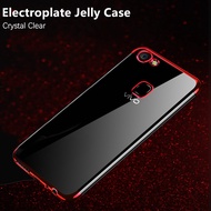 For Vivo V7 1718 5.7 inch Flexible Soft Silicone Protective Edge Plating Jelly Phone Case Crystal Clear Shock Absorbing Anti-Scratch Phone Cover