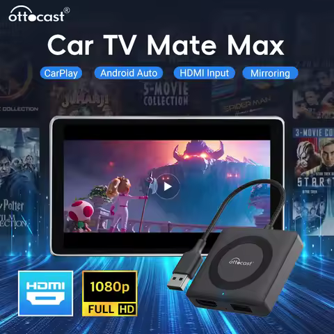OTTOCAST Car TV Mate Wired to Wireless CarPlay Adapter Android Auto HDMI Multimedia Video Converter 