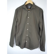 H&M Long-Sleeved Shirt Second-Hand Army Green Size M Chest 42 Inches Length 28
