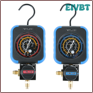 EIVBT New Manifold Gauge Air Conditioner Pressure Manometer R22/R134a/R410A/R407C/R600 Refrigerant Fluoride Gauge Meter ASXCB