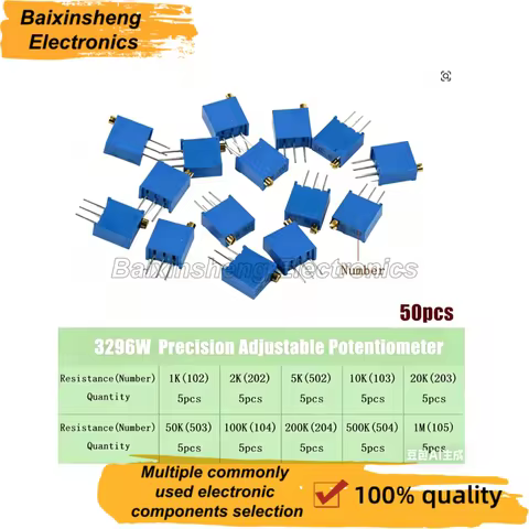 3296W Potentiometer Resistor Kit Precision Adjustable Variable Resistance Trimmer Potentiometer 1K 1