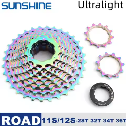 11 12 Speed SLR CNC Road Bike Cassette 11-28/32/34/36T Ultralight Gravel Freewheel Colorful Flywheel
