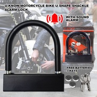 RXR U-Know Motorcycle Bike Electric Bicycle U-Shape Shackle Alarm Security Lock Motorcycle Lock
