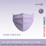 iconic 4ply disposable medical face mask (amethyst)