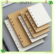 SIMPLESHOP 80Sheets Loose Leaf Paper, Kraft Paper A5/A6/A7 Notebook Refill Paper, Simple Horizontal 