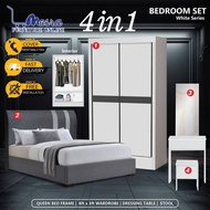 MESRA - Bedroom Set Sliding door /Set Bilik Tidur/Almari Baju/Katil Queen/Bedroom Set/Bedroom set mu