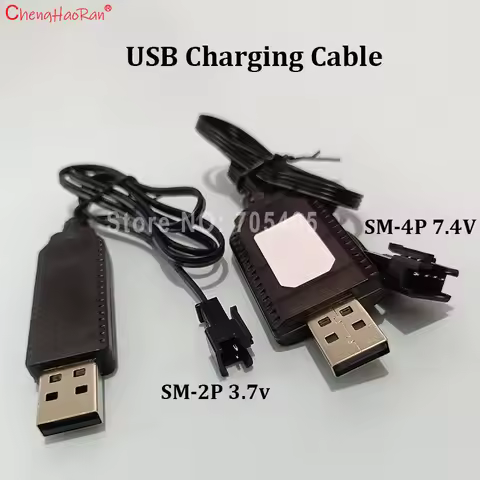 1PC USB Charger 7.4V SM-4P 3.7V SM-2P Plug For DE36W DE65 HM202 EC08 EC16 RC Car M416 Electric Gel B
