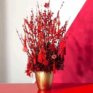 MERAH Fu Hockey Copper Flower Vase Bonsai Flower Pot Gold Gold Red Cherry Cherry Cherry Cherry