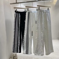 Long Track Pants Side Lace Trim Bow Decoration Track Pants Women