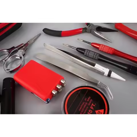 Coil Jig Master V2 Tool Kit Coil Rolling Ceramic Tweezers Heat Wire Pliers 521 Mini Tab Device Rebui