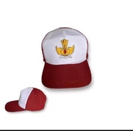 topi sekolah SD SMP SMA logo bordiran