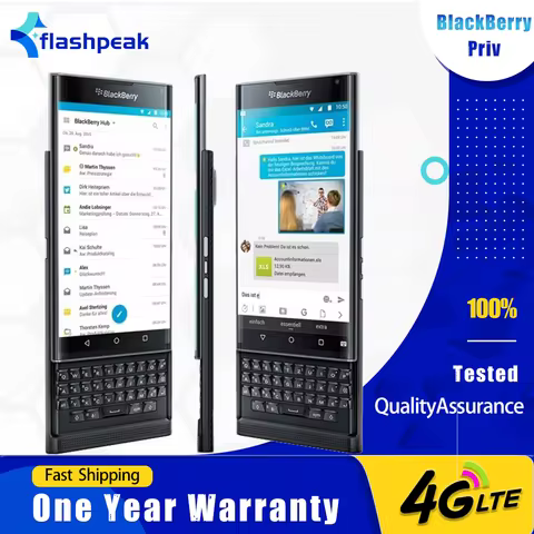 Original Blackberry Priv 4G LTE Mobile Phone 5.4'' 18MP+2MP 3GB RAM+32GB ROM Hexa-core QWERTY Keyboa