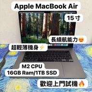 （15寸MacBook M2 Air 🤩 )APPLE  MacBook Air M2 2023 M2 CPU/16GB Ram/1TB SSD/8核心GPU/Liquid Retina XDR Mo