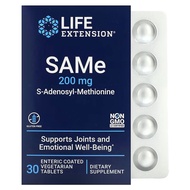 Life Extension SAMe S-Adenosyl-Methionine 200 mg 30 Enteric Coated Vegetarian Tablets