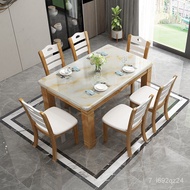 KY-JD bag /Ming Wo（MINGWO） Dining Table Solid Wood Dining Tables and Chairs Set Modern Minimalist Marble Dining Table an