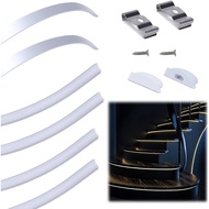 Muzata 6Pack 3.3FT/1M Bendable Silver LED Channel U Shape Aluminum LED Diffuser Channel with Milky W