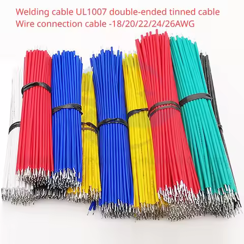 50pcs 26/24/22/20/18AWG# Jumper Welding Cable UL1007 Wire Connection Cable Double-Headed Tinned Wire