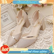 Ready Stock 35-40 kasut raya perempuan kasut heels perempuan wedding kasut wanita bertumit kasut ray