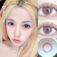 【ready stock & give gifts】2pcs Colorful  Contact lens Yearly use pink contact lenses  degrees0.00-8.