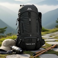 65+5L large-capacity trekking rucksack, waterproof multi-compartment hiking backpack with hip belt B