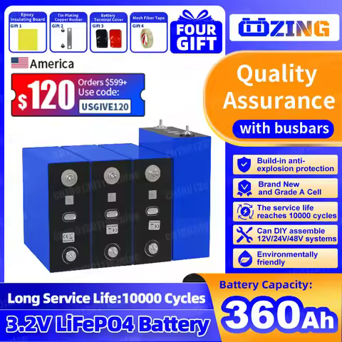 Grade A 360Ah 3.2V Lifepo4 Battery New Lithium Ion LFP Akku DIY RV Boat Ship Golf Carts Solar Power 