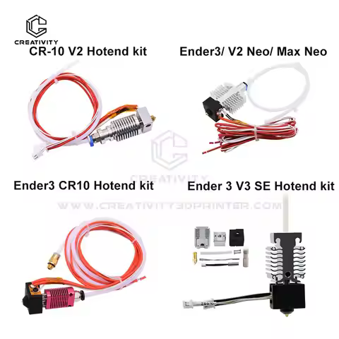 Creativity J-Head Hotend Kit Heater Block 0.4mm MK8 Nozzle For Ender 3 CR10 Ender3V2 NEO Ender 3V3 S