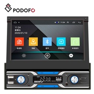 Podofo Android 9.1วิทยุติดรถยนต์ Autoradio 1 Din 7 หน้าจอสัมผัสรถเครื่องเล่นมัลติมีเดีย GPS นำทาง Wifi Auto MP5 USB บลูทูธ FM ด้านหลังกล้อง