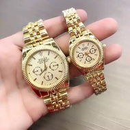 ASLI !! Jam Tangan Pria/Wanita/Couple Rolex Crono Off Case Gold