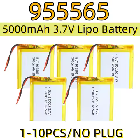 955565 Polymer Lithium Battery 3.7V 5000mAh Lithium Ion Battery For Power Bank GPS 100% Real Capacit