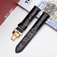 Tissot Watch Strap 1853 Genuine Leather Men's Forcelock T006 Carson Junya Butterfly Buckle Strap 19m