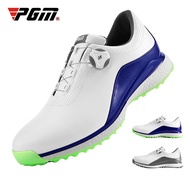 PGM Mens Golf Shoes Men's Knob Shoelaces Sneakers Anti-side Slip Shoes Spikes Nail Popcorn Midsole Microfiber Leather Waterproof Breathable