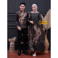 KEMEJA Circle Batik - Batik Couple Long Sleeve Shirt For Men And Women's Batik Gamis For Couples Series Motif Sogan Rowo