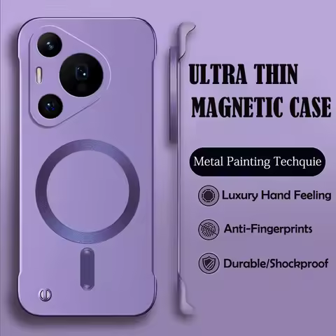 For Huawei Puro 70 Pro P60 P50 P40 P30 Mate 70 60 50 40 30 Pro Frameless Case Hard PC Magnetic Wirel