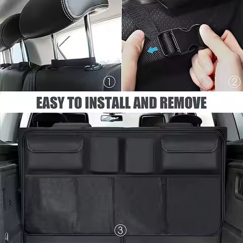 Car Trunk Organizer Universal Adjustable Backseat Storage Bag Net High Capacity Hanging Organizers f