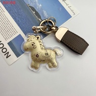 现货！足金999黄金马上有钱钥匙扣挂件可爱卡通小马手机链挂饰马年礼品Gold 999 gold immediately rich key chain hanging88EE