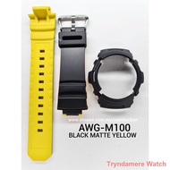 quartz watch Aksesori ﹍CASIO G-SHOCK BAND AND BEZEL AW590 AW591 AWGM100 AWGM101 100% ORIGINAL