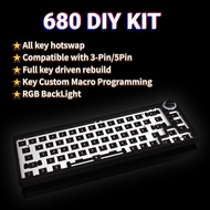 ☫✌✘💥Local Ready Stock💥TM680 Mechanical Keyboard DIY Kit Hotswap Three-Mode Wired  2.4G Wireless Cust