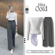 SUITS MODERNWanitaS | One Set 3in1 [Sabrina + Jennie Pants + Hijab] Fashionable Korean Look Hijab Gi