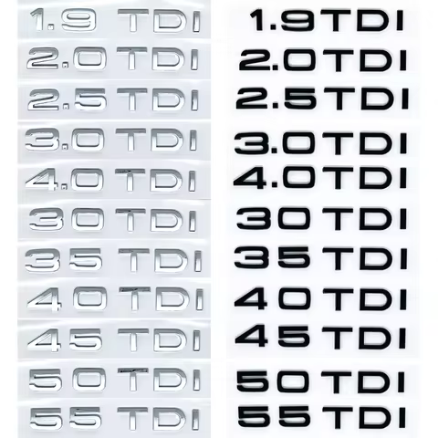 2,0 2,5 3,0 4,0 TDI 30 35 40 45 50 55 Emblema TDI Estilo De Coche Pegatina 3D Insignia De Logotipo A