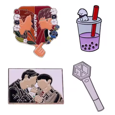 EXO Enamel Pin Blooming Days Love Shot Baekhyun Chanyeol Light Stick Sehun Vivi Bubble Tea Kpop Musi
