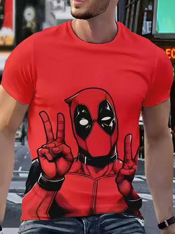 NEW 3D Marvel T-Shirt Marvel 3D Men's Summer Geometric Pattern Short Sleeve Fashion T-Shirt 2026