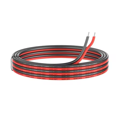 5M 10M 20M 2PIN Tin Plated Copper Wire 18 20 22AWG Black Red PVC Jacket Insulated Electrical Cable F