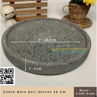 28 cm genuine stone mortar