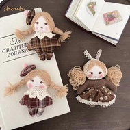 SHOUH Fabric Girl Embellishment, Fabric Plaid Beret DIY Craft Embellishment, Korean Style Craft DIY 