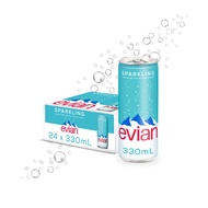 【evian依雲】氣泡礦泉水(鋁罐330ml/24入)X5箱(免運費)