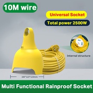 7Hole Waterproof Outdoor Socket Cover Plug Trailing Extension Weatherproof Socket Universal Multi Wa