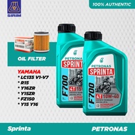 [WITH YAMAHA LC135 OIL FILTER] PETRONAS SPRINTA F700 4T 10W40 15W50 Semi Synthetic Engine Oil (1L)
