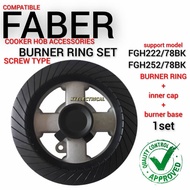 【High Quality】FABER Cooker Hob Accessories Burner Ring Set For FGH222/78BK FGH252/78BK  (Screw Type)