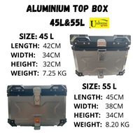Motorcycle Aluminium Top Box Kotak Motosikal Aluminum 45L ,55L